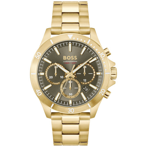 Men's Troper Quartz Fashion Chronograph Ionic Plated Gold-Tone Steel Watch 45mm