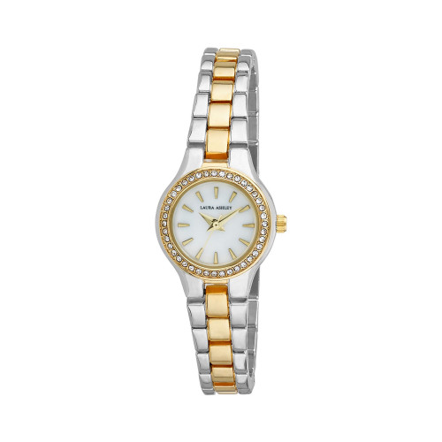Gold Mini Link Crystal Bezel Bracelet Watch