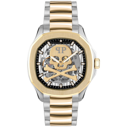 Men's Automatic Skeleton Spectre Two-Tone Stainless Steel Bracelet Watch 42mm