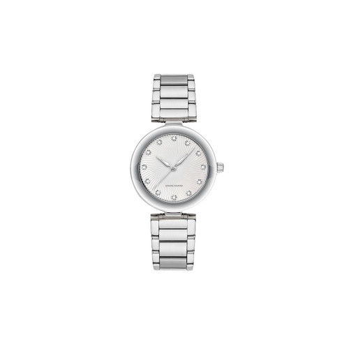 Women's Metal Diamond Silver-Tone Stainless Steel Analog Watch, 38mm