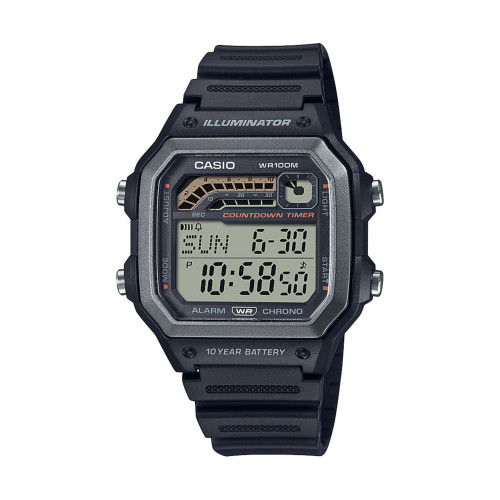 Men's Digital Black Resin Watch 42.1mm, WS1600H-1AV