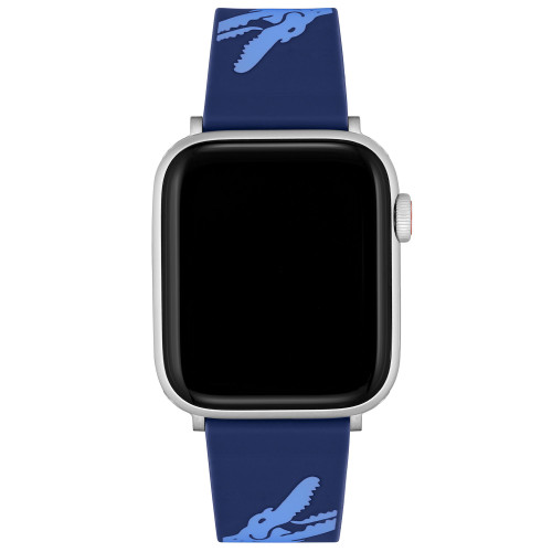 Crocodile Print Blue Silicone Strap for Apple Watch® 42mm/44mm