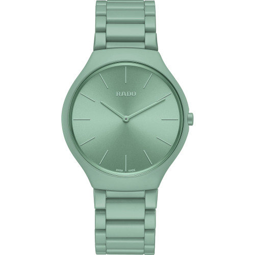 Unisex Swiss True Thinline Les Couleurs Le Corbusier Green High-Tech Ceramic Bracelet Watch 39mm
