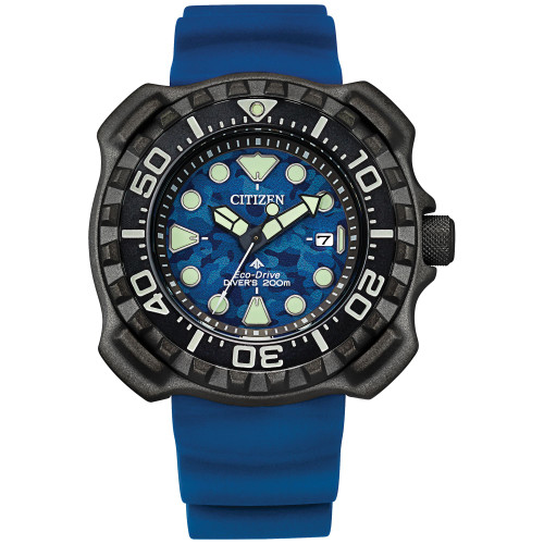 Eco-Drive Men's Promaster Dive Blue Strap Watch, 47mm