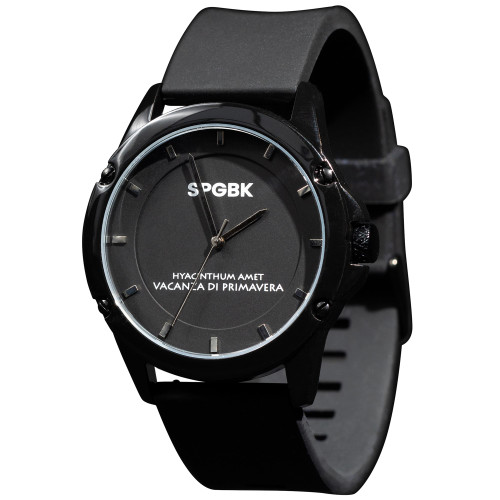 Unisex Bordeaux Black Silicone Band Watch 44mm