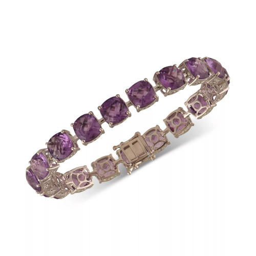 Blue Topaz Cushion Tennis Bracelet (47 ct. t.w.) in Sterling Silver (Also in Amethyst & Citrine)