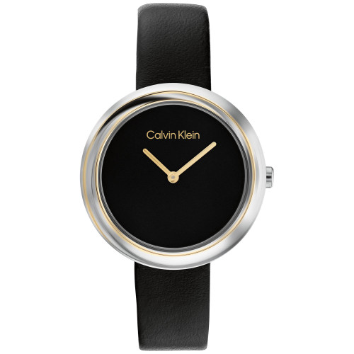 Black Leather Strap Watch 34mm