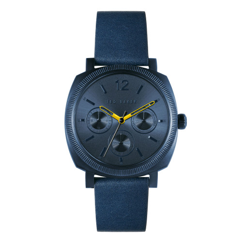Men's Caine Blue Leather Strap Watch 42mm