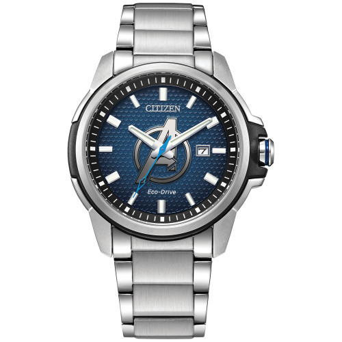 Avengers: Infinity Saga Silver-Tone Stainless Steel Bracelet Watch 45mm
