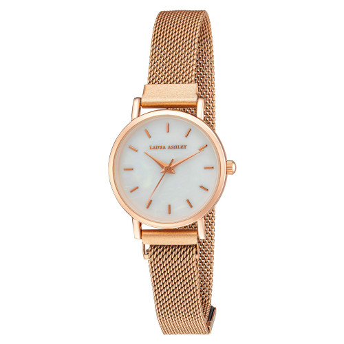 Women's Sleek Blush Alloy Mesh Magnet Bracelet Watch 29mm
