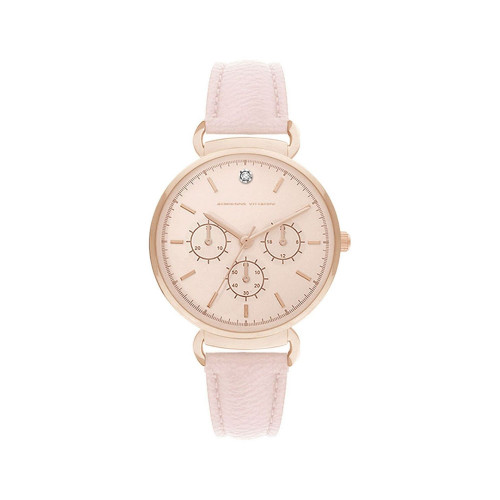 Women's Mock Chronograph and Blush Leather Strap Watch 36mm