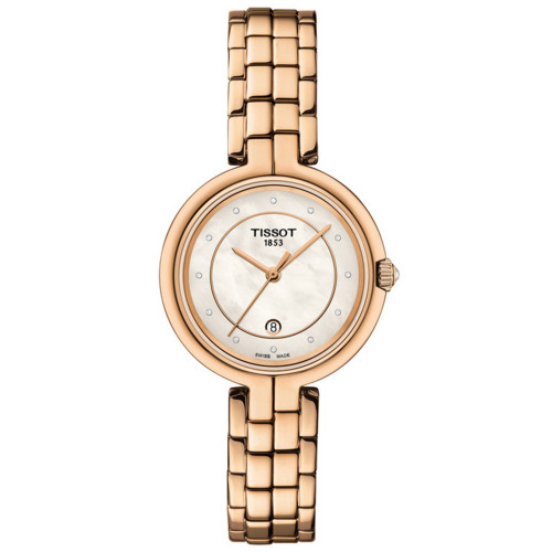 Women's Swiss Flamingo Diamond Accent Rose Gold PVD Stainless Steel Bracelet Watch 30mm