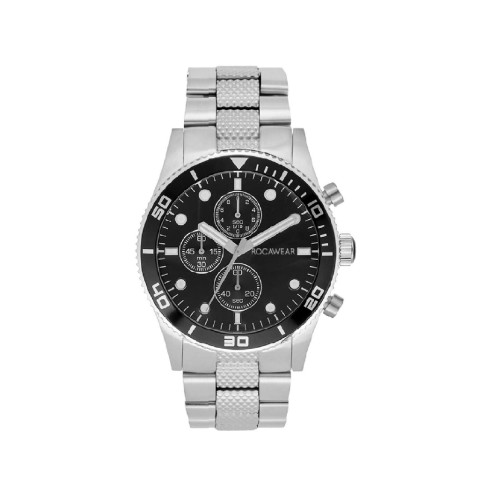 Men's Shiny Silver-Tone Metal Bracelet Watch 46.5mm