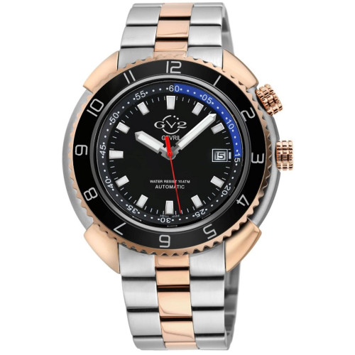 GV2 Men's Squalo Two-Tone Stainless Steel and Ion Plating Swiss Automatic Bracelet Watch 46 mm