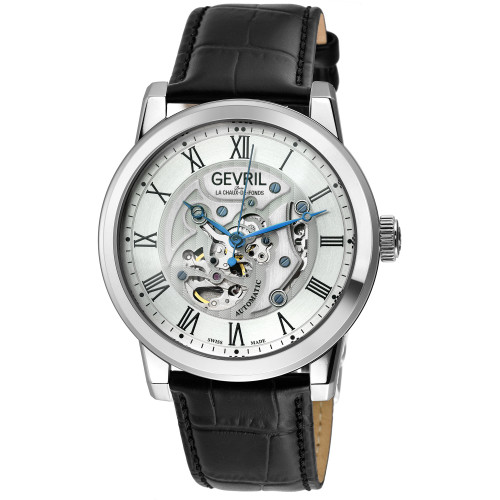 Men's Vanderbilt Swiss Automatic Black Leather Watch 47mm