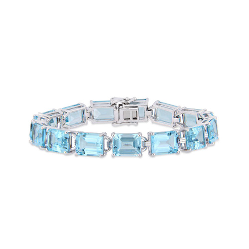 Blue Topaz (59-3/4 ct.t.w.) Tennis Bracelet in Sterling Silver