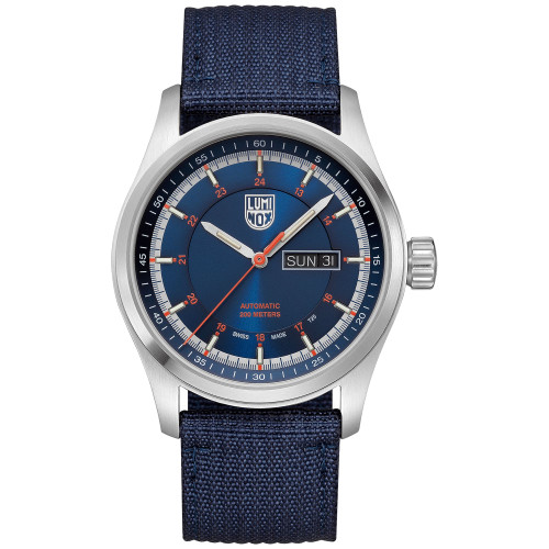 Men's Swiss Automatic Atacama Field Blue Nylon Strap Watch 44mm