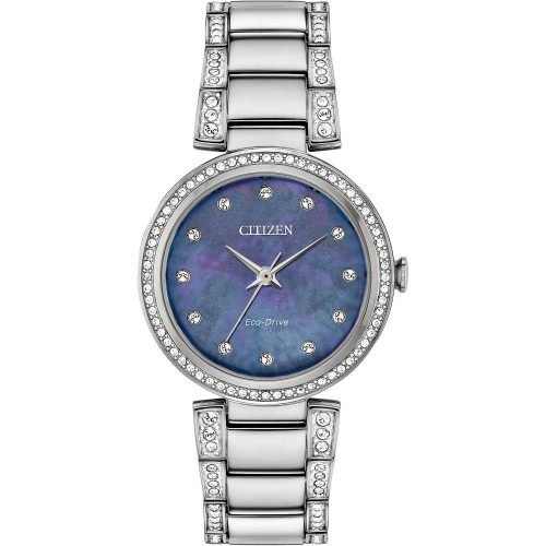 Eco-Drive Women's Silhouette Stainless Steel & Crystal Bracelet Watch 28mm