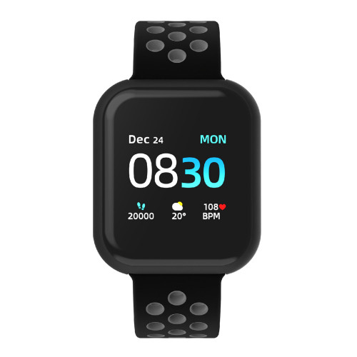 Air 3 Unisex Heart Rate Black and Grey Strap Smart Watch 44mm