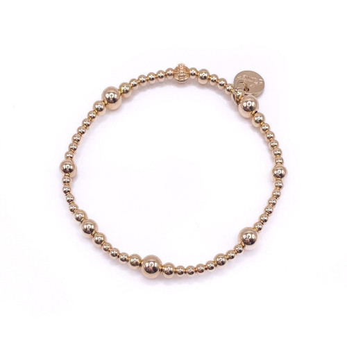 Non-Tarnishing Gold filled, 3mm, 4mm, 5mm, & 6mm Gold Ball Stretch Bracelet