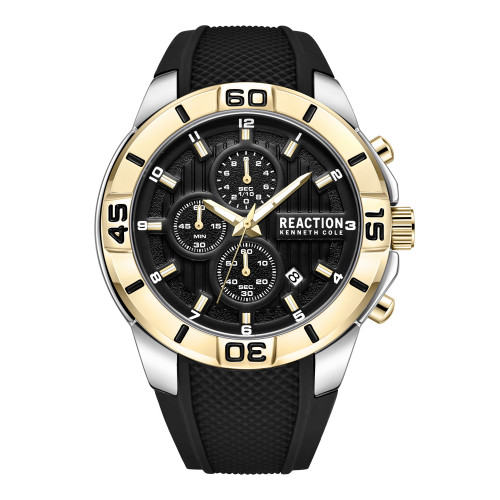 Men's Dress Sport Black Silicon Strap Watch, 48mm