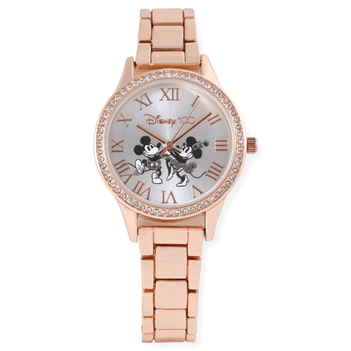 Unisex Disney 100th Anniversary Analog Rose Gold-Tone Alloy Watch 26mm