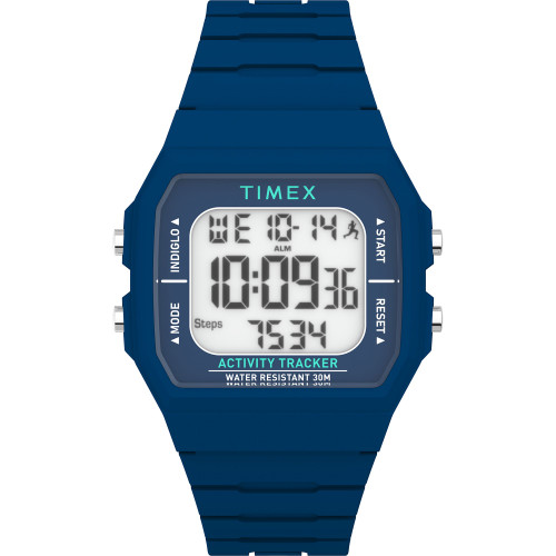 Unisex Digital Ironman Classic Silicone Blue Watch 40mm