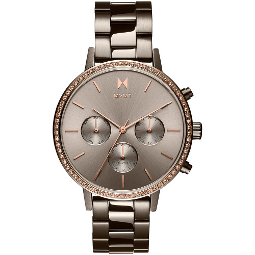 Women's Chronograph Crystal Nova Taupe-Tone Bracelet Watch 38mm