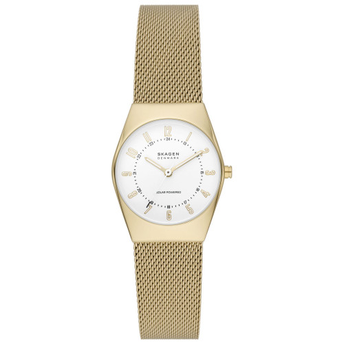 Women's Grenen Lille Solar-Powered Three Hand Gold-Tone Stainless Steel Watch, 26mm