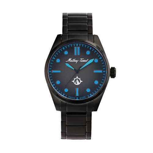 Men's Ranger Collection Three Hand Black Stainless Steel Bracelet Watch, 42mm