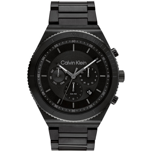 Men's Black-Tone Stainless Steel Bracelet Watch 44.5mm