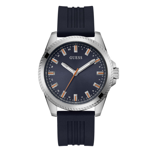 Men's Analog Navy Silicone Watch 44mm