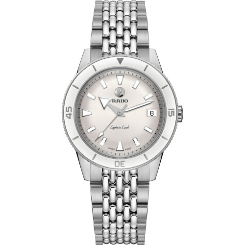 Women's Swiss Automatic Captain Cook Stainless Steel Bracelet Diver Watch 37mm