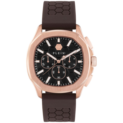Men's Chronograph Spectre Brown Silicone Strap Watch 44mm