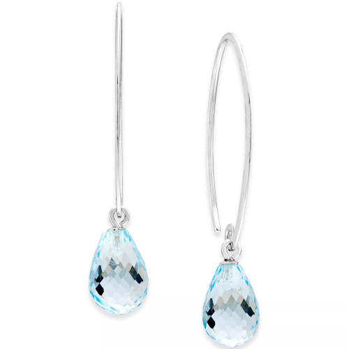 Gemstone Sweep Earrings in Sterling Silver (Available in Amethyst, Blue Topaz ,Citrine & Peridot)