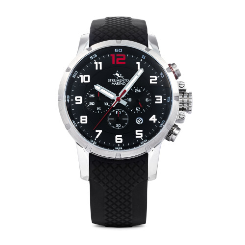 Men's Summertime Black Silicone Performance Timepiece Watch 46mm