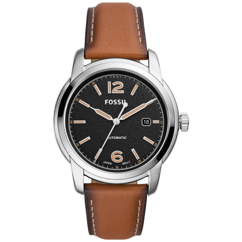 Men's Heritage Automatic Brown Leather Strap Watch 43mm