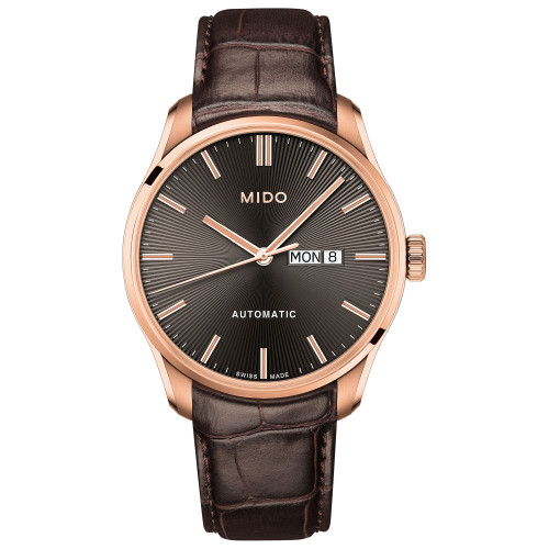 Men's Swiss Automatic Belluna II Brown Leather Strap Watch 42.5mm