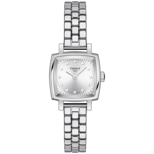 Women's Swiss Lovely Square Diamond Accent Stainless Steel Bracelet Watch 20mm