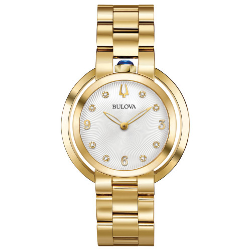 Women's Rubaiyat Diamond-Accent Gold-Tone Stainless Steel Bracelet Watch 35mm