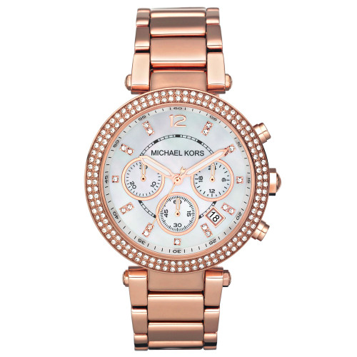 Women's Chronograph Parker Rose Gold-Tone Stainless Steel Bracelet Watch 39mm MK5491