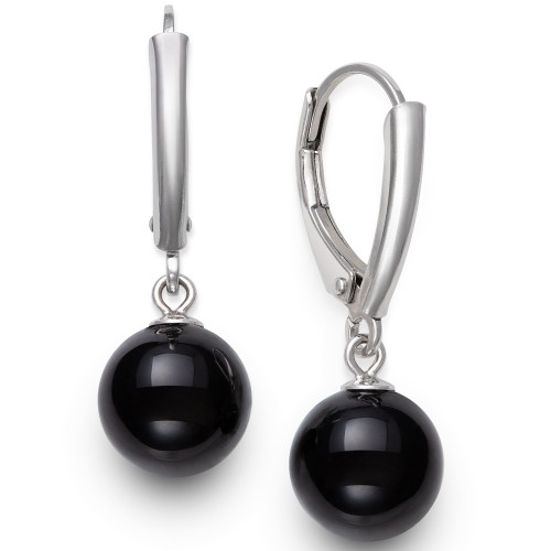 Onyx Drop Earrings in Sterling Silver, Created for Macy's