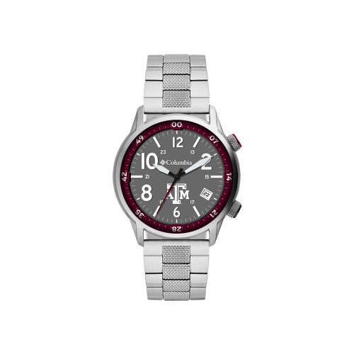 Men's Outbacker Texas A M Stainless Steel Bracelet Watch 45mm