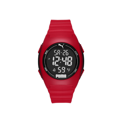 Men's Digital Red Polyurethane Strap Watch 44mm