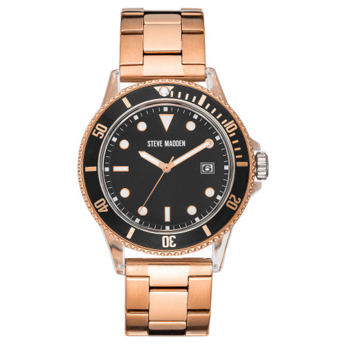 Women's Rose Gold-Tone Metal Link Bracelet Watch, 40X47.5mm