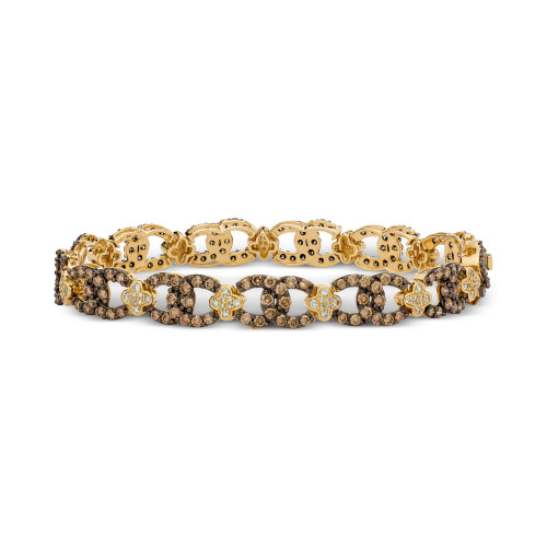Chocolate Diamond (4-1/2 ct. t.w.) & Vanilla Diamond (5/8 ct. t.w.) Intertwined Link Bracelet in 14k Gold