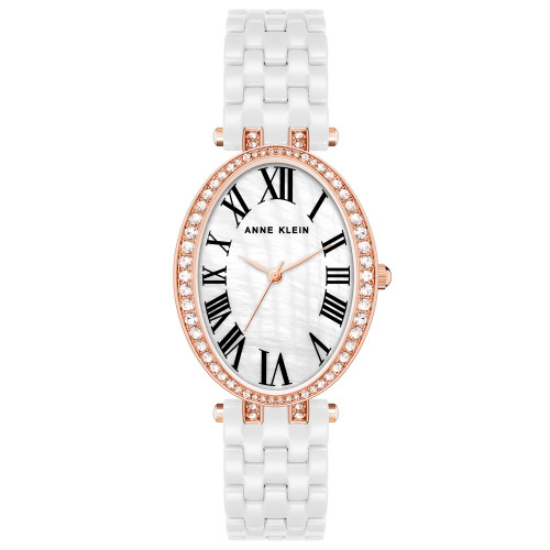 Women's Three-Hand Quartz White Ceramic Bracelet Watch, 27mm