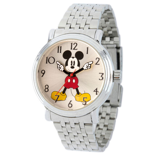 Men's Disney Mickey Mouse Silver Bracelet Watch 44mm