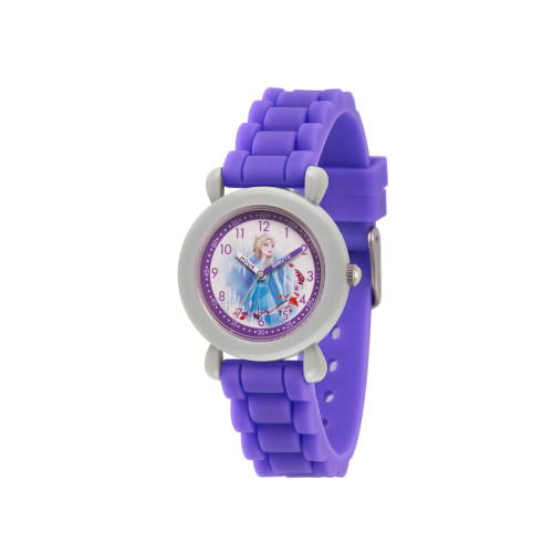 Disney Frozen 2 Elsa Girl's Gray Plastic Time Teacher Watch 32mm