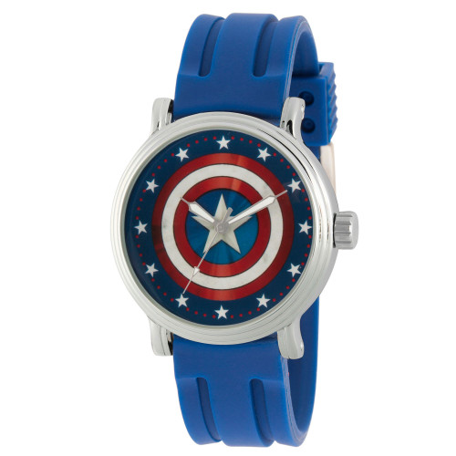 Men's Marvel's Classic Captain America Blue Strap Watch 44mm